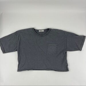Cotton:On The One Crop Tshirt Womens XS Gray Short Sleeve Pocket